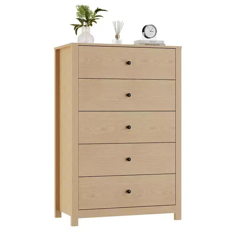 Commode haute à 5 tiroirs – Armoire en chêne pour chambre et salon