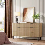 Commode en bois à 6 tiroirs avec pieds en métal