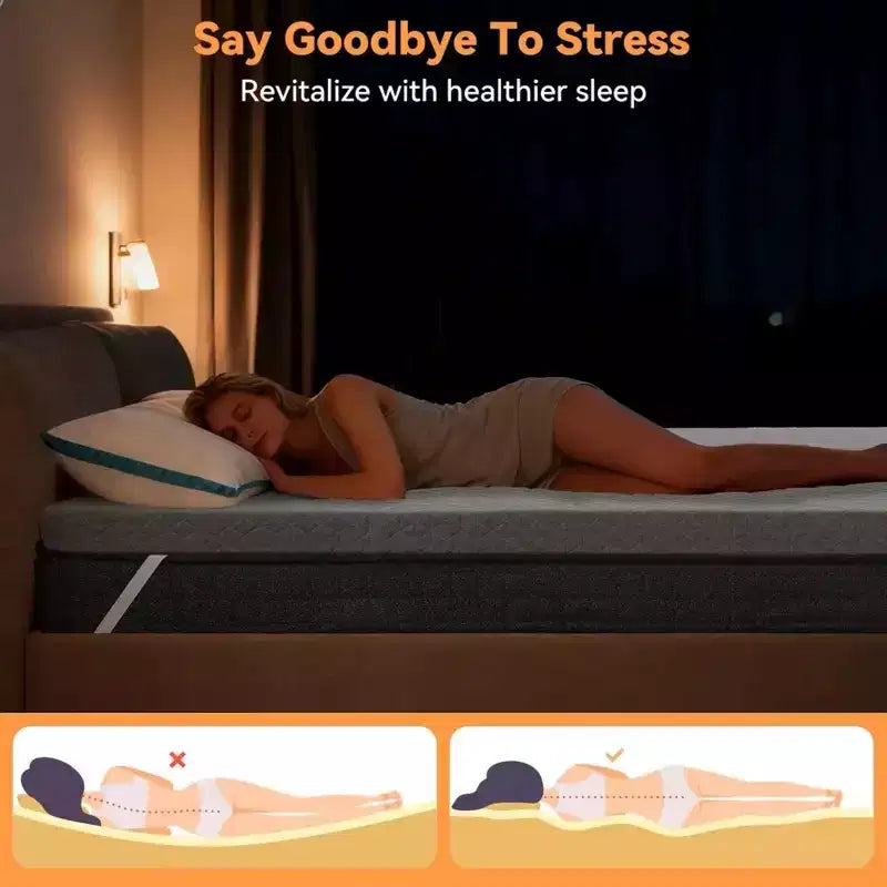 Surmatelas jumeau – Mousse à mémoire de forme très ferme de 3 pouces avec housse antidérapante