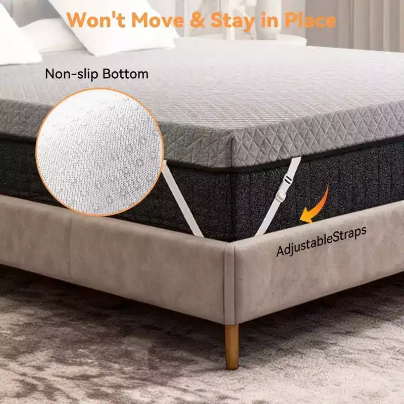 Surmatelas jumeau – Mousse à mémoire de forme très ferme de 3 pouces avec housse antidérapante