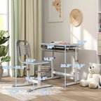 Ensemble bureau et chaise pour enfants réglable en hauteur avec plateau inclinable et tiroir de rangement