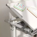 Ensemble bureau et chaise pour enfants réglable en hauteur avec plateau inclinable et tiroir de rangement