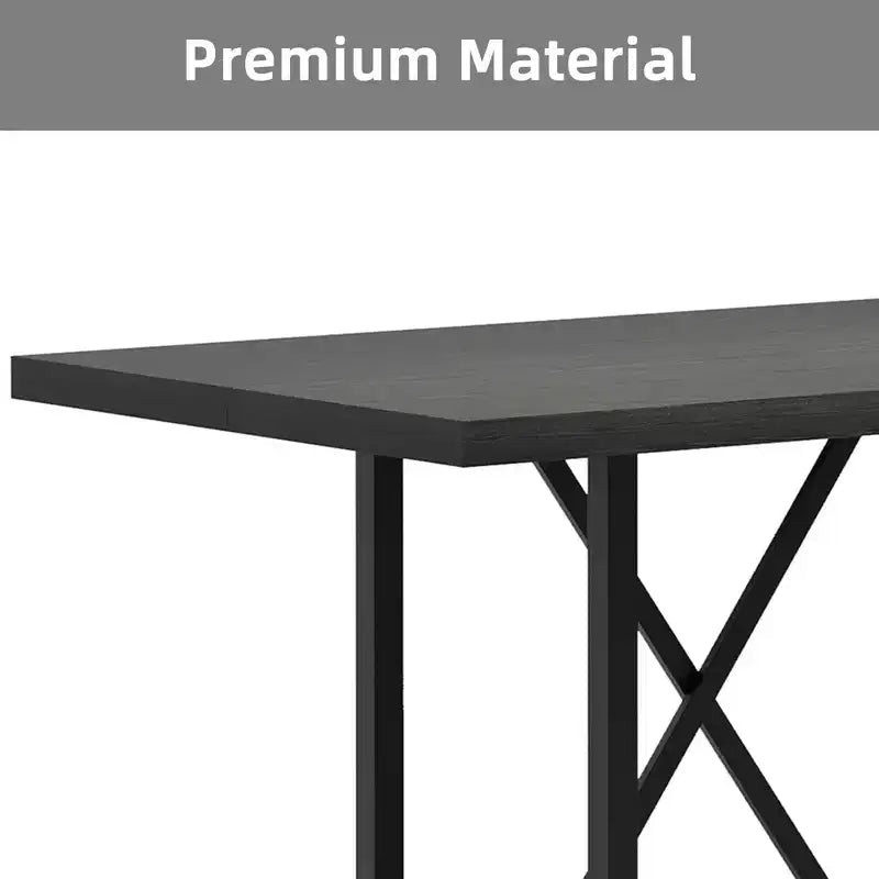 Table de salle à manger de 160 cm de hauteur de comptoir avec pieds en métal et repose-pieds, 6 places