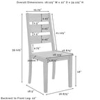 Ensemble de 2 chaises de salle à manger à dossier échelle – Marron rustique