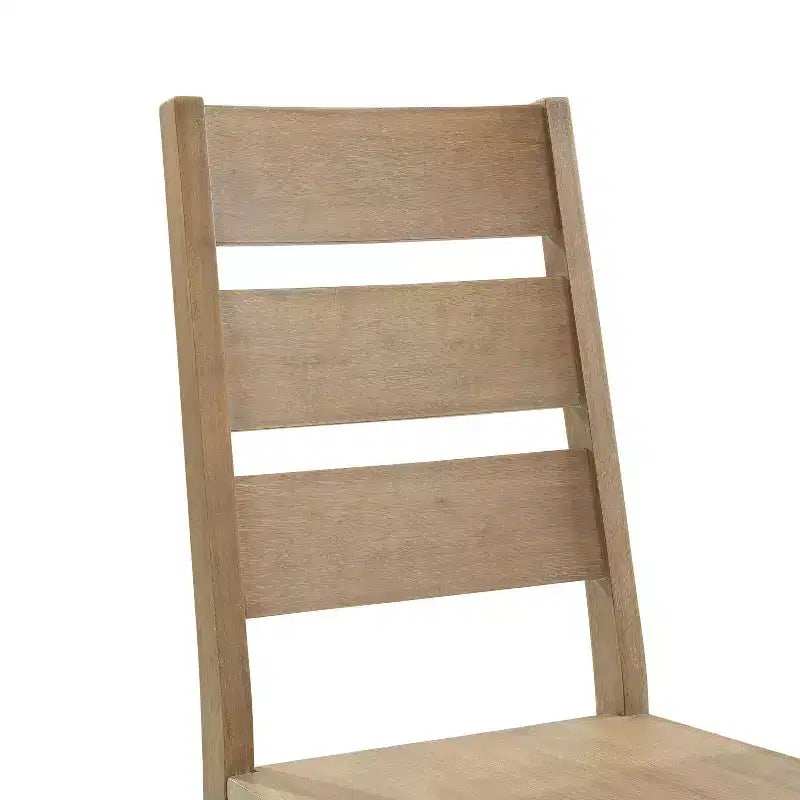 Ensemble de 2 chaises de salle à manger à dossier échelle – Marron rustique
