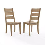 Ensemble de 2 chaises de salle à manger à dossier échelle – Marron rustique