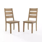 Ensemble de 2 chaises de salle à manger à dossier échelle – Marron rustique