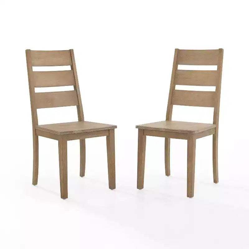 Ensemble de 2 chaises de salle à manger à dossier échelle – Marron rustique
