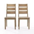 Ensemble de 2 chaises de salle à manger à dossier échelle – Marron rustique