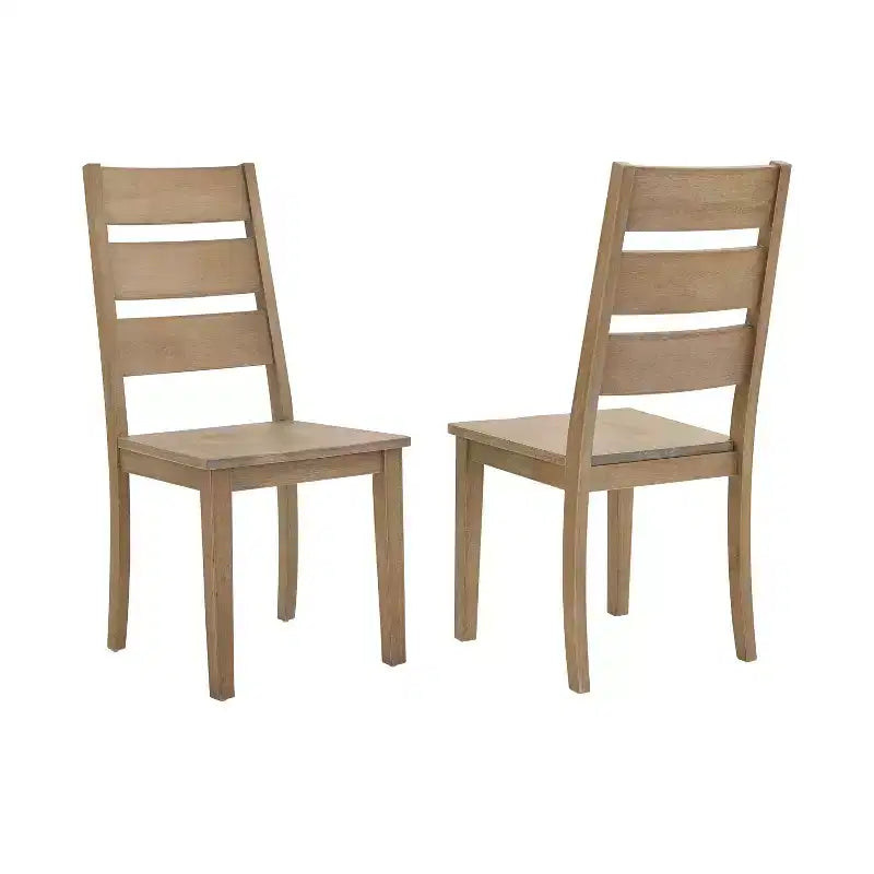 Ensemble de 2 chaises de salle à manger à dossier échelle – Marron rustique