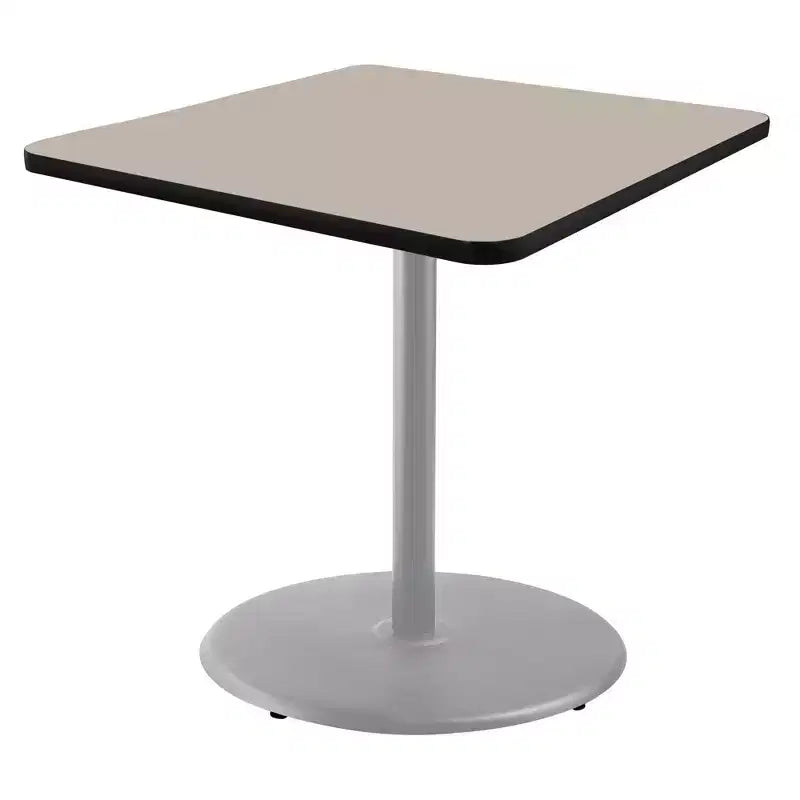Table à manger carrée de 36 po – Piètement gris / Plateau en stratifié gris nébuleuse