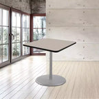 Table à manger carrée de 36 po – Piètement gris / Plateau en stratifié gris nébuleuse