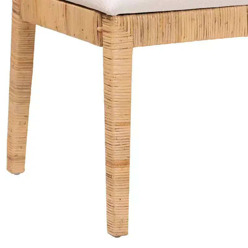 Ensemble Banquette 2 pièces en rotin Kalimantan – Miel clair/blanc