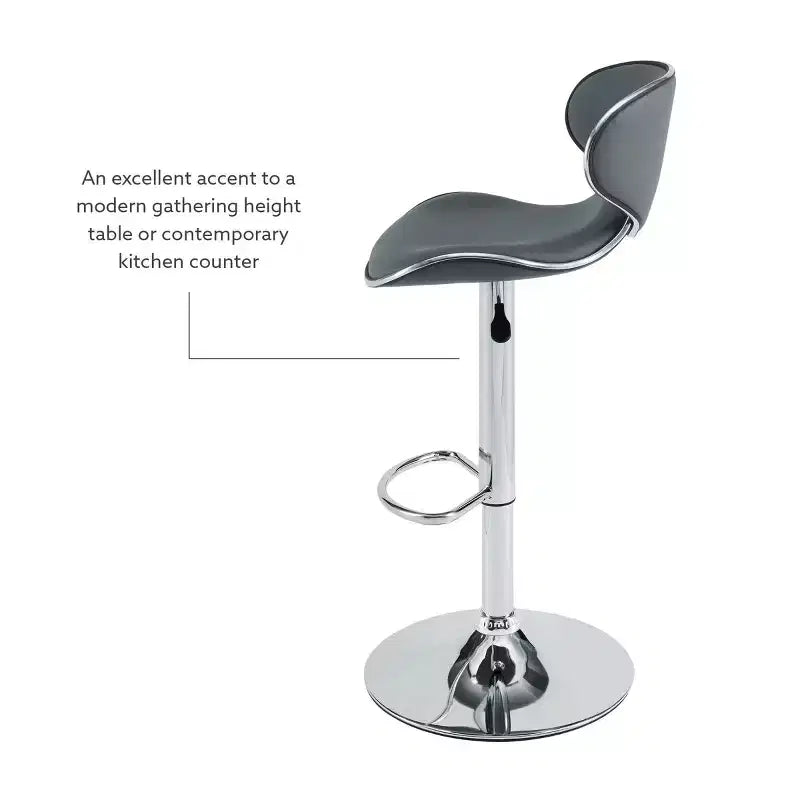 Tabouret de bar réglable en hauteur avec assise rembourrée