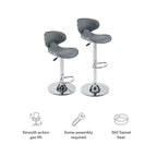 Tabouret de bar réglable en hauteur avec assise rembourrée
