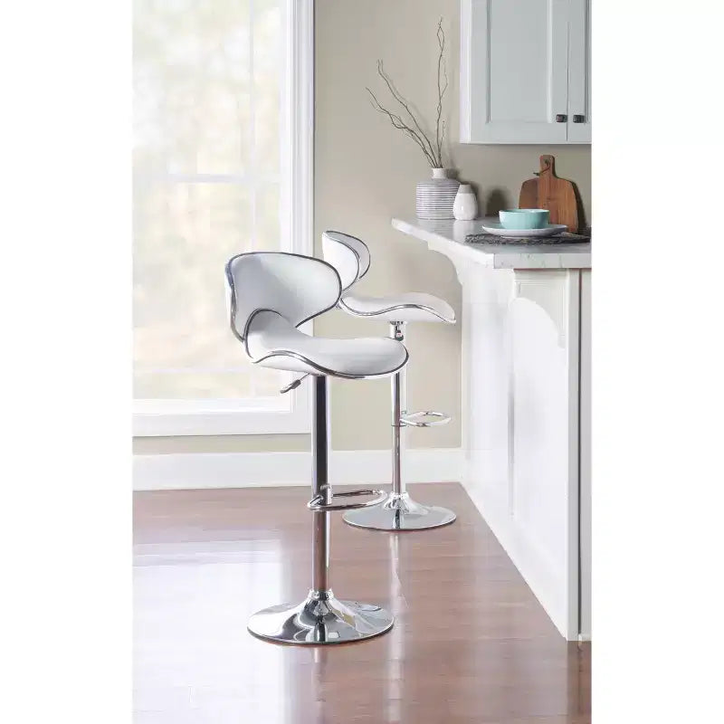 Tabouret de bar réglable en hauteur avec assise rembourrée
