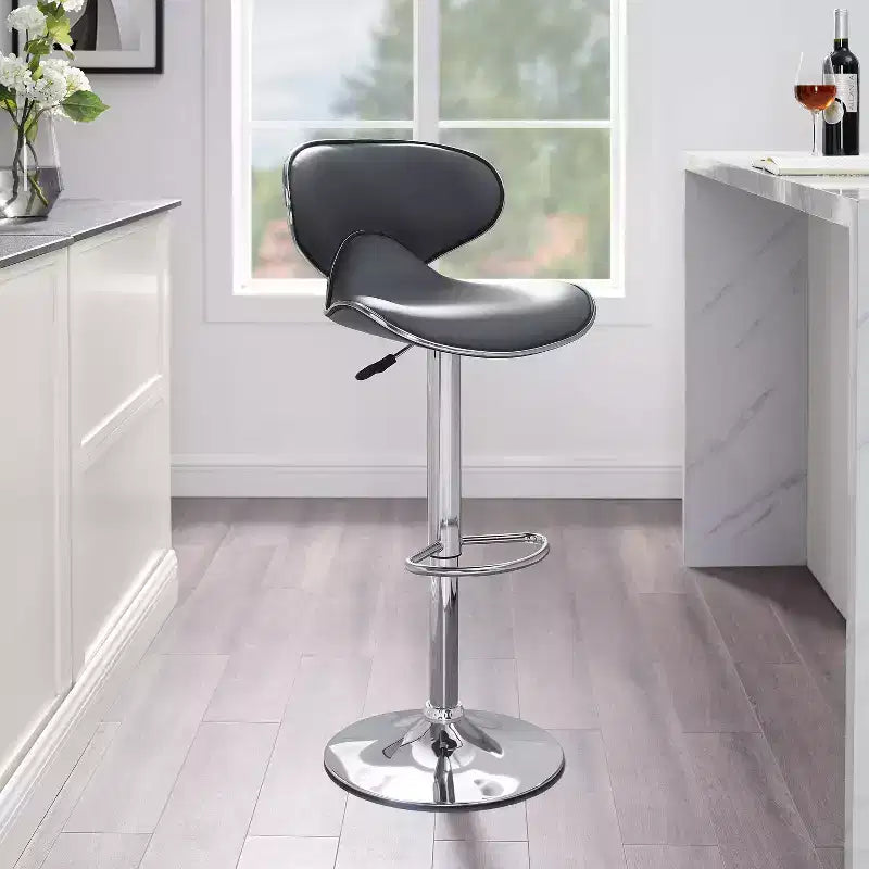 Tabouret de bar réglable en hauteur avec assise rembourrée
