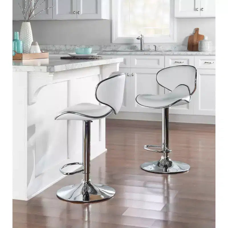 Tabouret de bar réglable en hauteur avec assise rembourrée