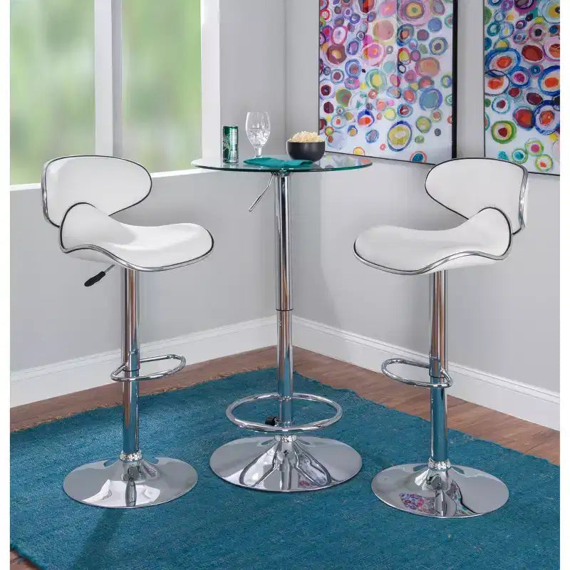 Tabouret de bar réglable en hauteur avec assise rembourrée