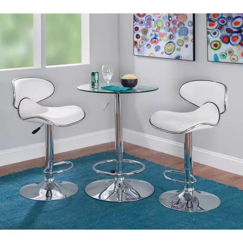 Tabouret de bar réglable en hauteur avec assise rembourrée