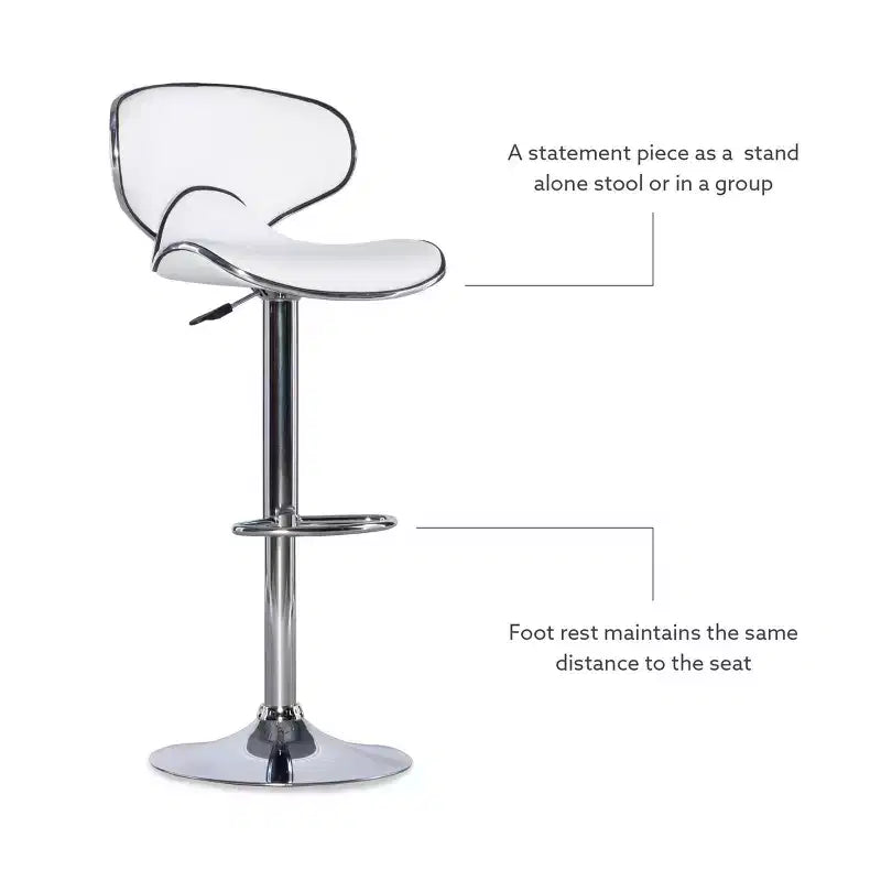 Tabouret de bar réglable en hauteur avec assise rembourrée