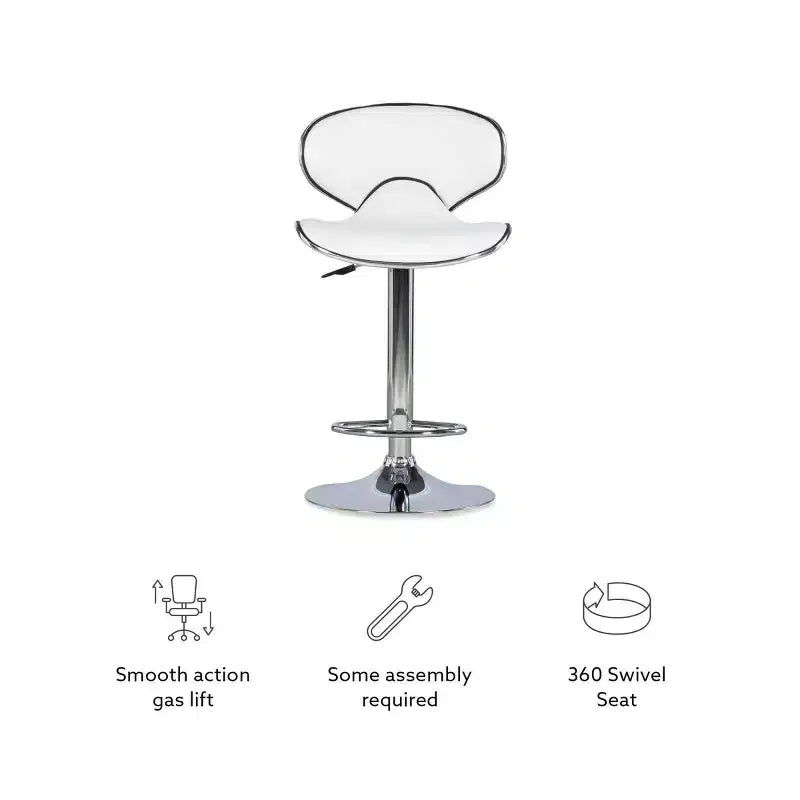 Tabouret de bar réglable en hauteur avec assise rembourrée