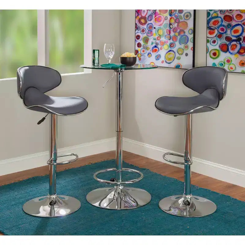 Tabouret de bar réglable en hauteur avec assise rembourrée