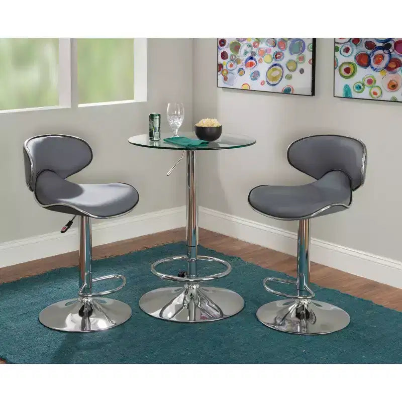 Tabouret de bar réglable en hauteur avec assise rembourrée