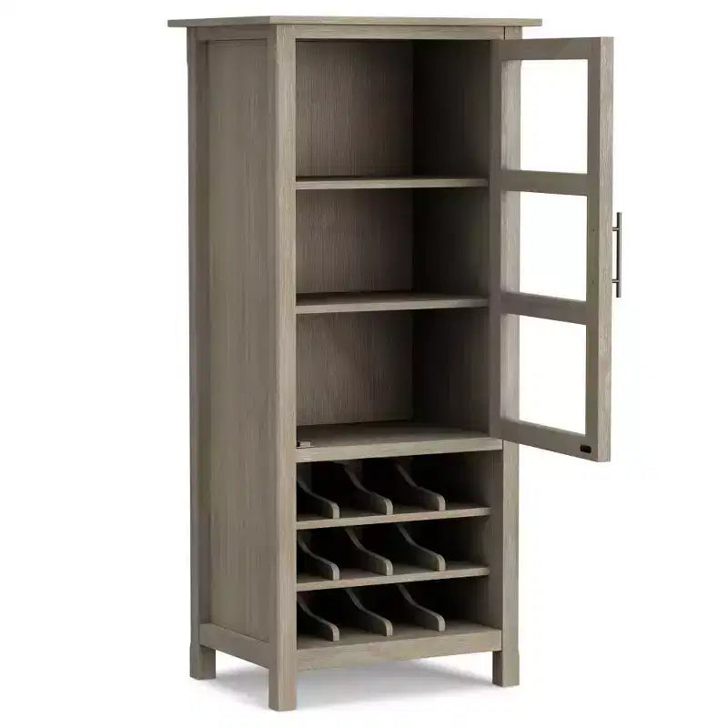 Armoire porte-bouteilles haute capacité avec porte en verre trempé