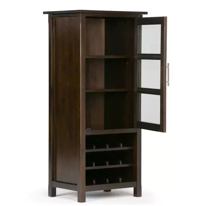 Armoire porte-bouteilles haute capacité avec porte en verre trempé