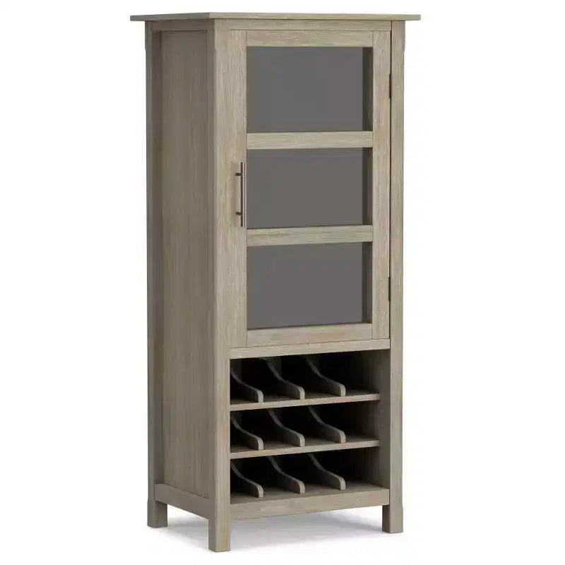 Armoire porte-bouteilles haute capacité avec porte en verre trempé