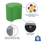 Pouf modulaire en forme de lune de 45 cm pour salles de classe et espaces communs