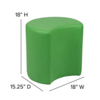 Pouf modulaire en forme de lune de 45 cm pour salles de classe et espaces communs