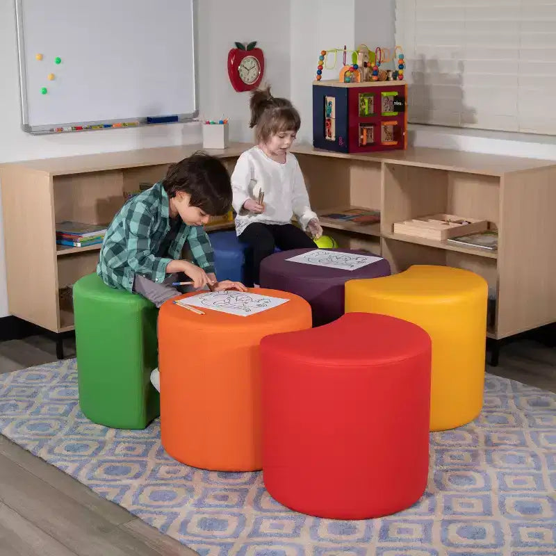 Pouf modulaire en forme de lune de 45 cm pour salles de classe et espaces communs