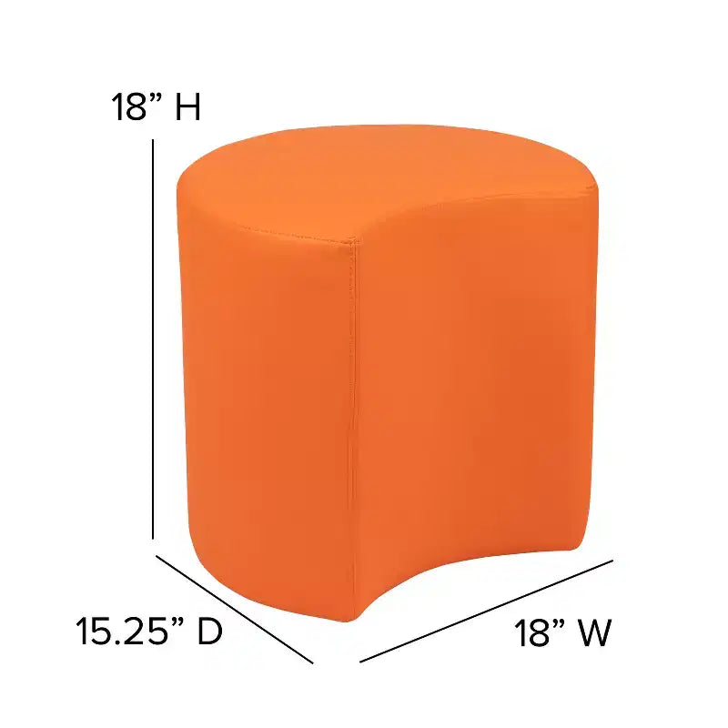 Pouf modulaire en forme de lune de 45 cm pour salles de classe et espaces communs