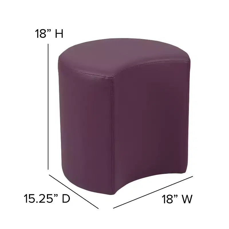 Pouf modulaire en forme de lune de 45 cm pour salles de classe et espaces communs