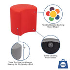 Pouf modulaire en forme de lune de 45 cm pour salles de classe et espaces communs