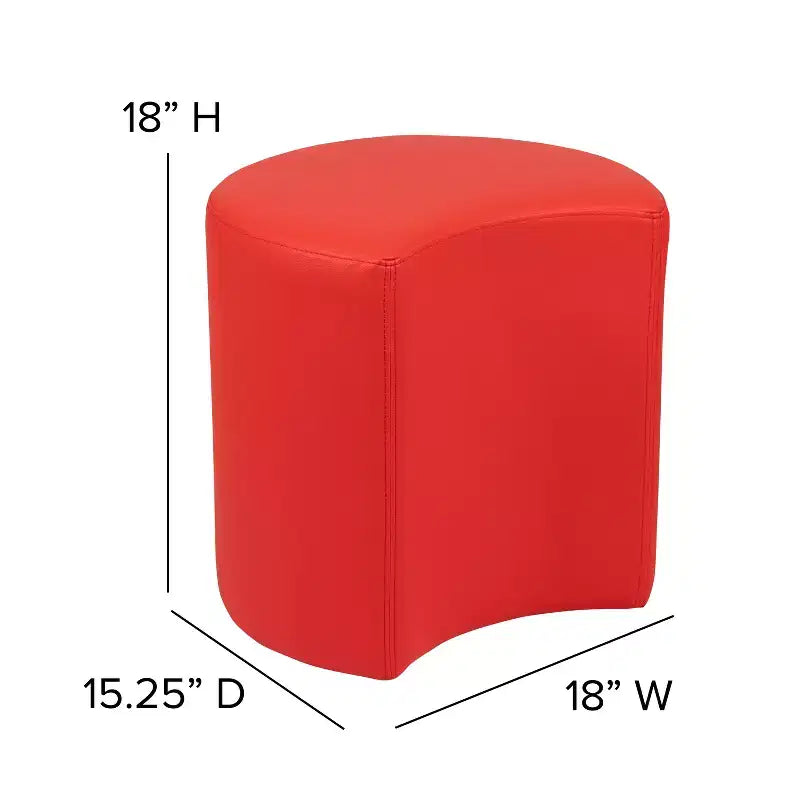 Pouf modulaire en forme de lune de 45 cm pour salles de classe et espaces communs