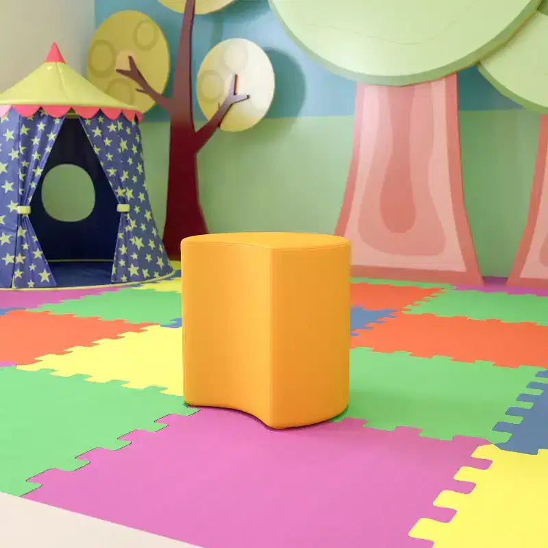 Pouf modulaire en forme de lune de 45 cm pour salles de classe et espaces communs