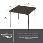 Table pliante carrée en métal de 34 x 34 pouces