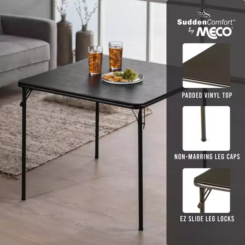 Table pliante carrée en métal de 34 x 34 pouces